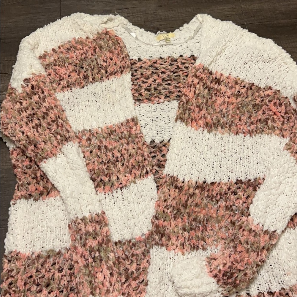 Pink And White Kori Cardigan